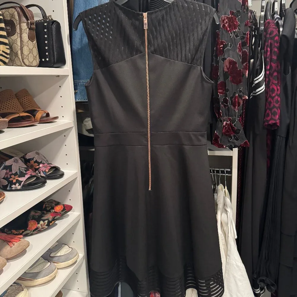Ted Baker London Eleese Black Skater Dress Size 8 - Picture 2 of 7